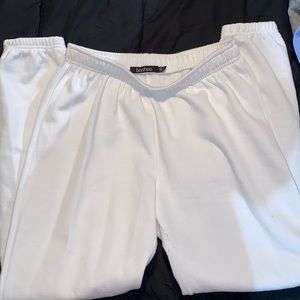Boohoo white joggers